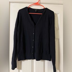Ann Taylor Navy Blue Button Down Long Sleeve Cardigan Size XL